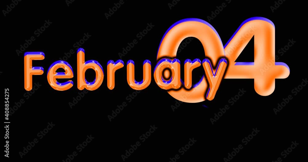 February 01 to 29, Calendar On Black Backgrand