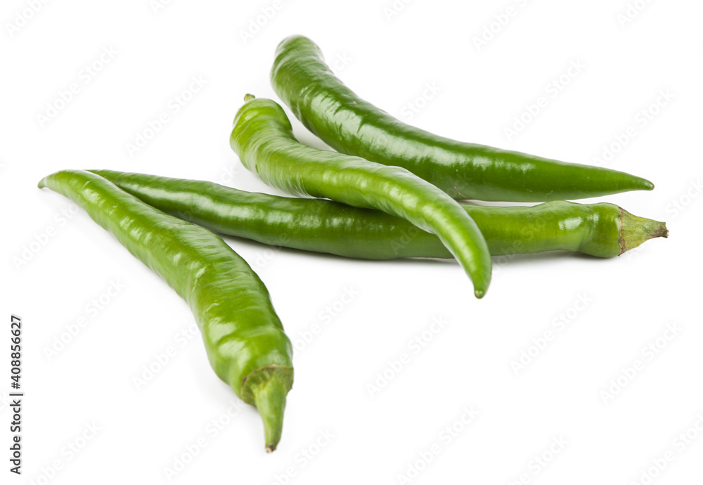 Small peppers isolated on a white background. View from another angle in the portfolio. Small peppers isolated on a white background. View from another angle in the portfolio.
