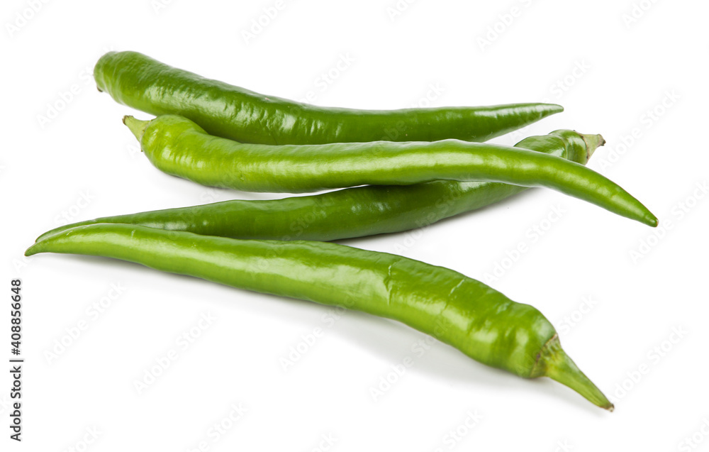 Small peppers isolated on a white background. View from another angle in the portfolio. Small peppers isolated on a white background. View from another angle in the portfolio.