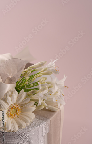 wedding bouquet of flowers,copy space