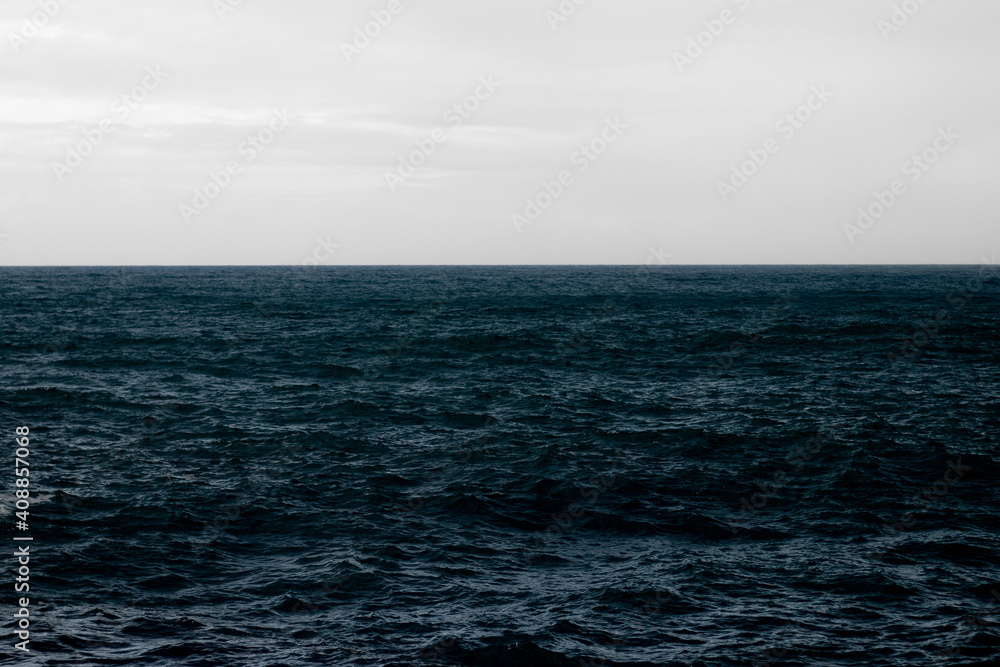 Fototapeta premium Ocean sea wave blue dark seaside