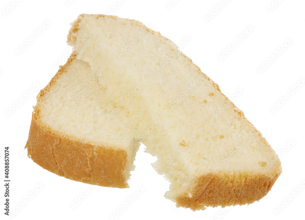 Bread slice isolated on white background