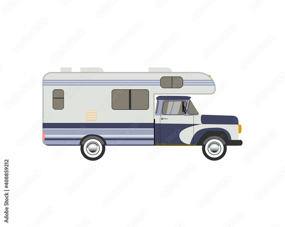 Classic trailer. House on wheels. Retro camper. Classic trailer. House on wheels. Retro camper.