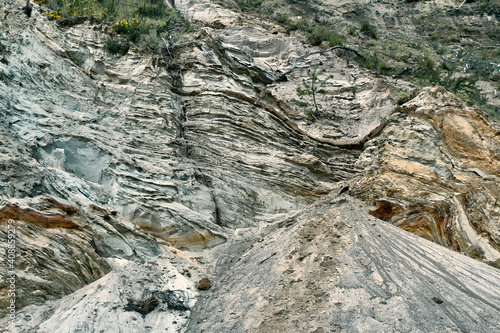 Rocks eroded by the wind on the beaches of northern Europe