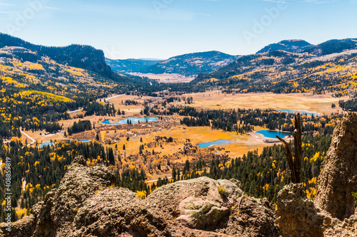 Fall Color and Square Top Mountain From  Wolf Creek Pass, Pagosa Springs, Colorado, USA photo
