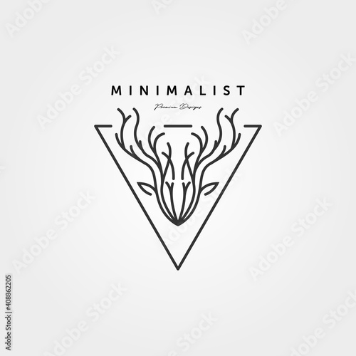 dear head line art logo vector minimalist illustration design