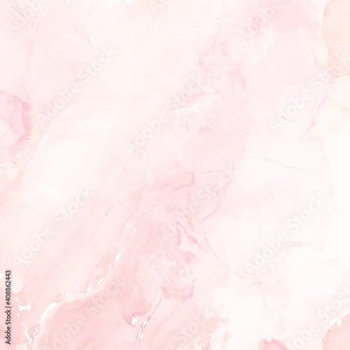 Blush pink watercolor fluid painting vector design card