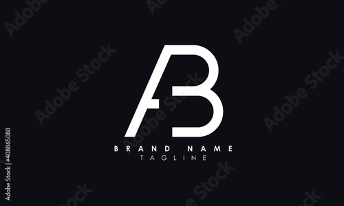 Alphabet letters Initials Monogram logo AB, BA, A and B, Alphabet Letters AB minimalist logo design in a simple yet elegant font, Unique modern creative minimal circular shaped fashion brands