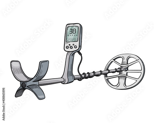Metal detector isolated on white background for web and printing
