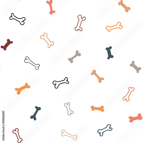 Vector seamless pattern with bones on white background. Cute illustration for fabric, textile, background, wallpaper