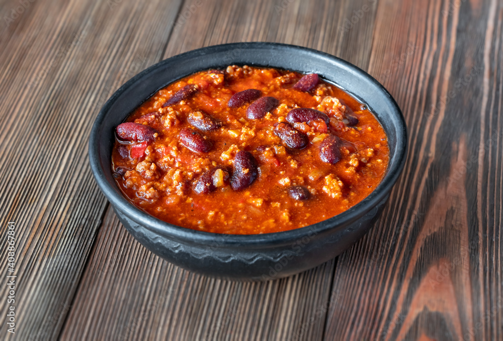 Bowl of chili con carne