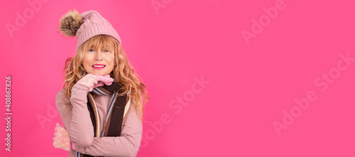 senior or adult woman isolated on background