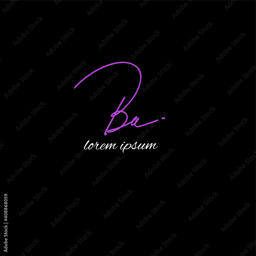 ba beauty monogram and elegant logo design ba beauty monogram and elegant logo design
