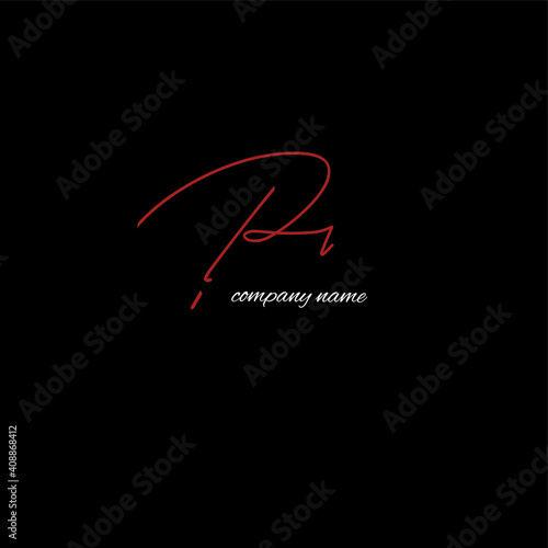 pi beauty monogram and elegant logo design