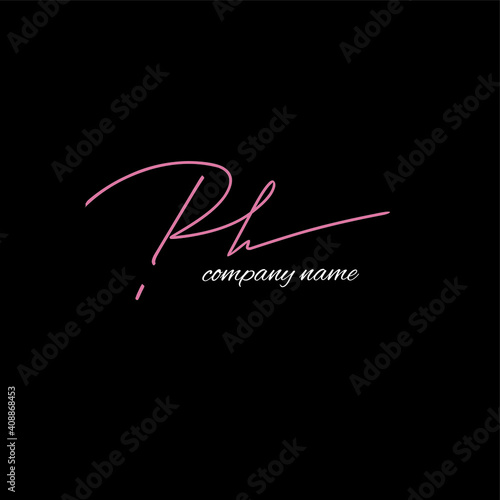 rh beauty monogram and elegant logo design
