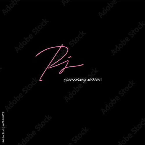 ri beauty monogram and elegant logo design