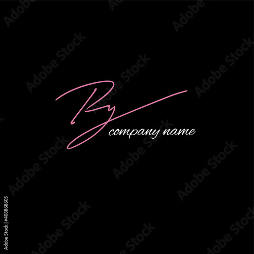 ry beauty monogram and elegant logo design