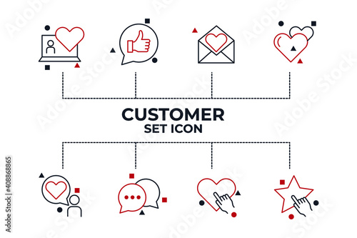 Customer Testimonials set icon. Customer Relationship Management, Feedback, Review symbol collection Editable vector illustration