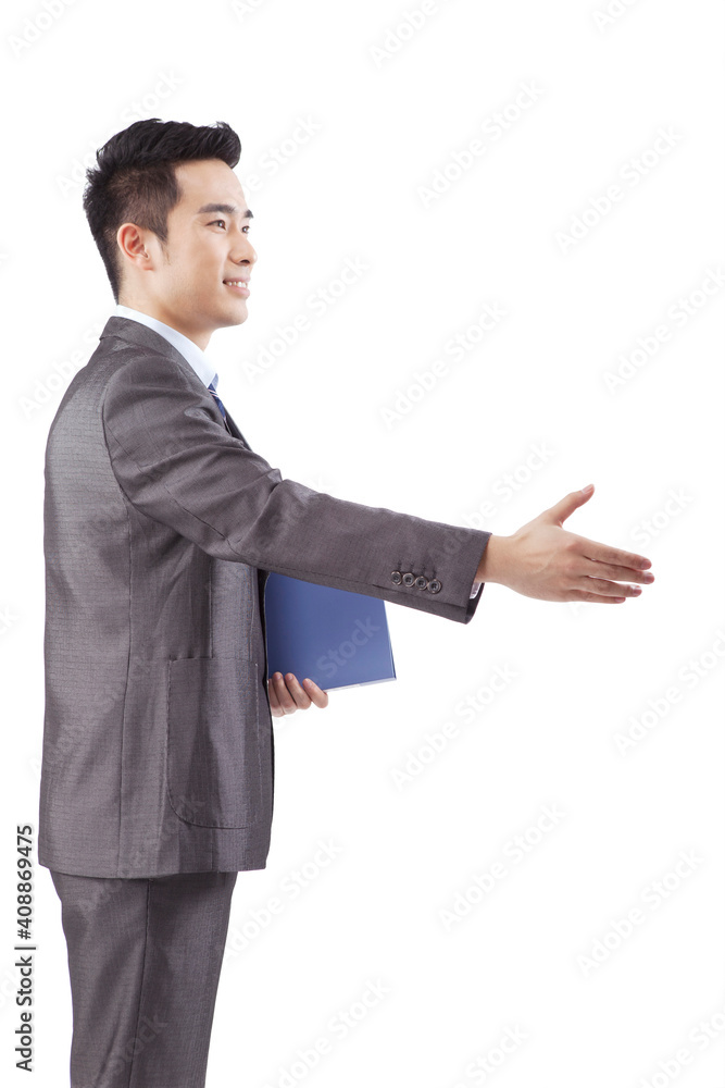 Business people holding a folder Business people holding a folder