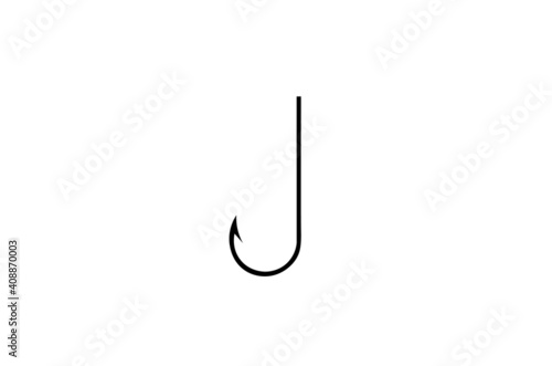 Fishing hook for fishing. Vector drawing.
