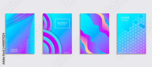 Modern abstract covers set, minimal covers design. Colorful geometric background, vector illustration.