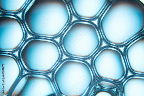 Abstract background and texture of blue bubbles