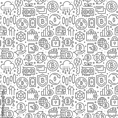 Cryptocurrency related seamless pattern