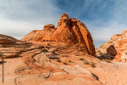 Pastel Colored Rock Formations Along Kaolin Wash, Valley of Fire State Park, Nevada, USA