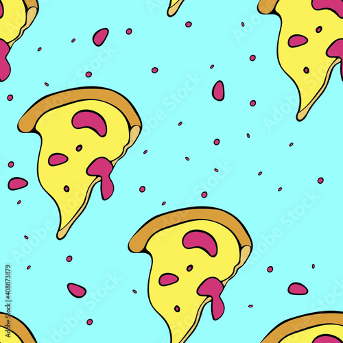 Seamless vector pizza pattern