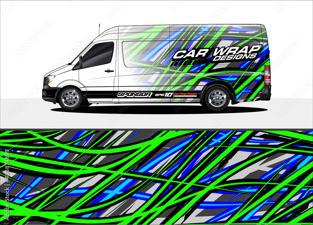 vehicle graphic kit vector. Modern abstract background for car wrap branding and automobile sticker decals livery
