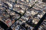 Buildings are seen from above. Copacabana neighborhood, city of Rio de Janeiro, Brazil.