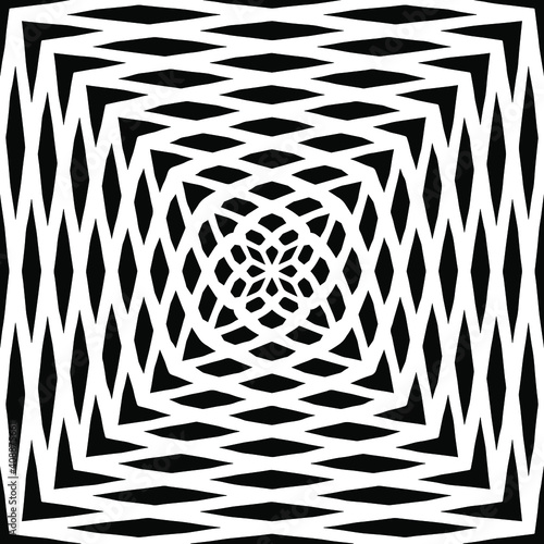 Geometric vector pattern with triangular elements. abstract ornament for wallpapers and backgrounds. Black and white colors. 