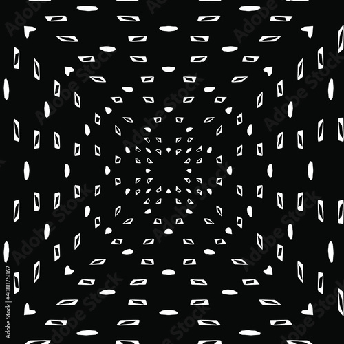 Geometric vector pattern with triangular elements. abstract ornament for wallpapers and backgrounds. Black and white colors. 