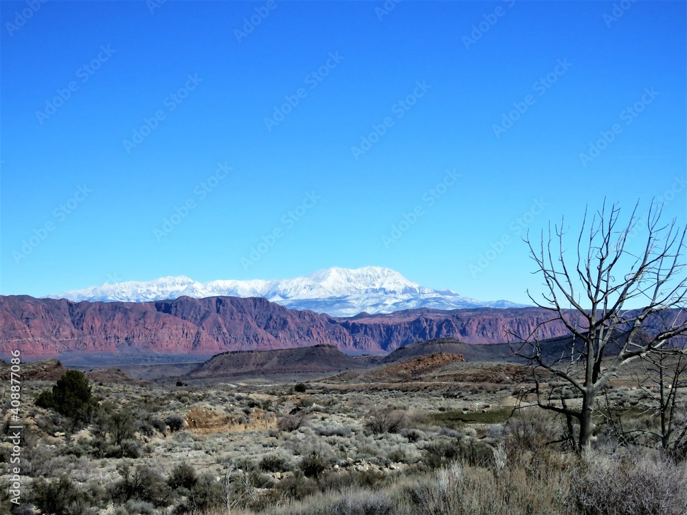 Snow capped mountains