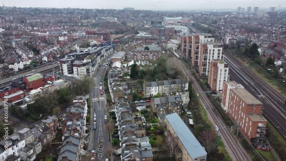 Looking towards Finchley Road North West London with apartments on Heritage Lane, West Hampstead Looking towards Finchley Road North West London with apartments on Heritage Lane, West Hampstead