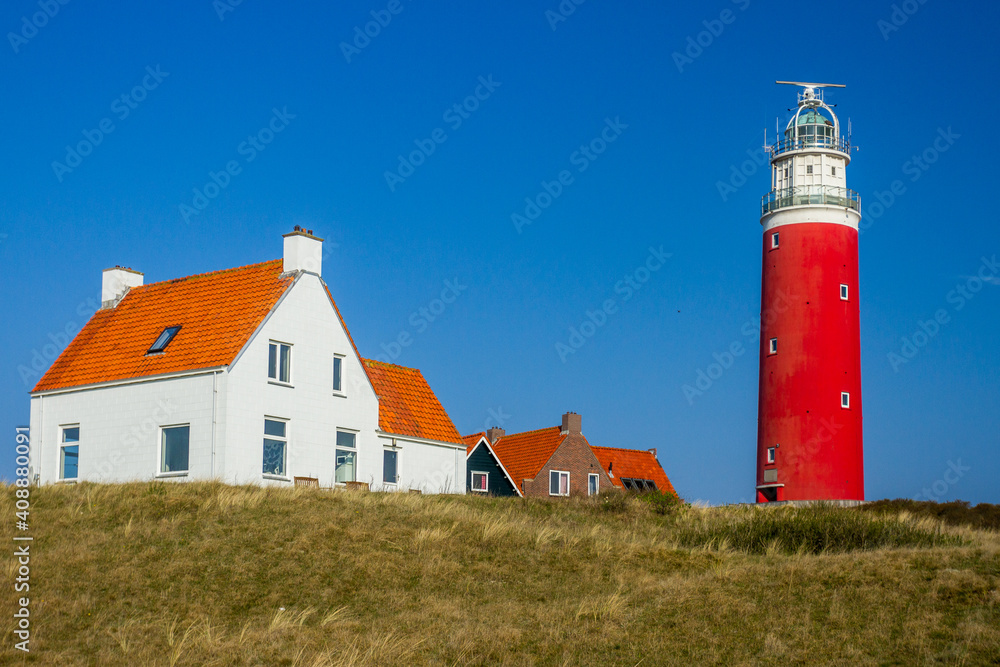 Leuchtturm am Nordstrand von Texel, Niederlande Leuchtturm am Nordstrand von Texel, Niederlande