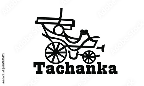 Military cart with a machine gun Tachanka photo