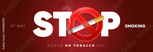 May 31st World No Tobacco Day. No Smoking Day Awareness. Poison of cigarette. Vector. Illustration.