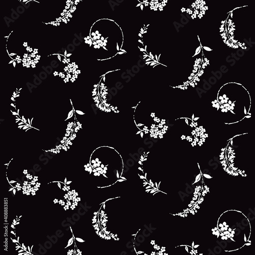 Floral Silhouette all over seamless vector design