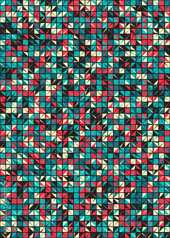 Fototapeta premium Abstract Geometric Pattern generative computational art illustration