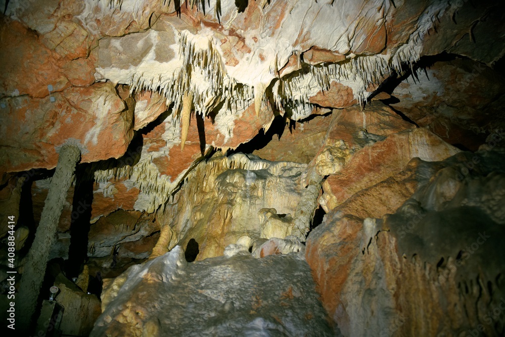 Raj Cave, Undergrounds in Poland, dripstone form, Jaskinia Raj   - obrazy, fototapety, plakaty 