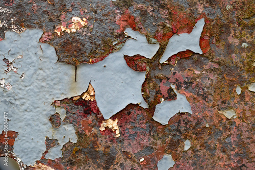 Εκτύπωση καμβά Grunge background with old peeling and flaking paint closeup on rusty metal
