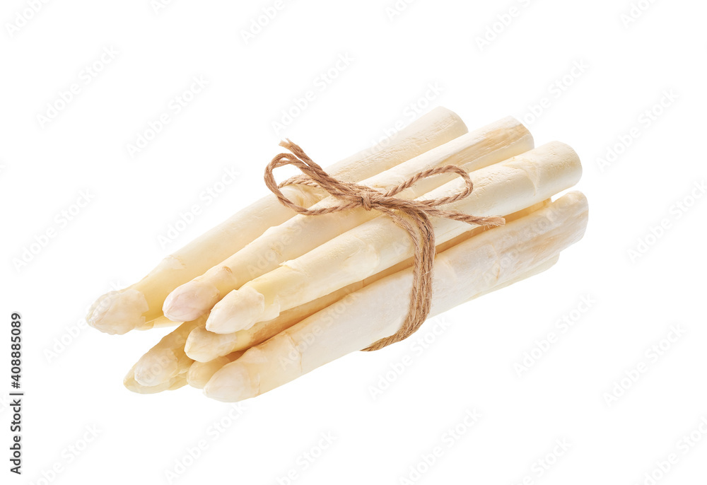 Fresh white asparagus isolated on white background. Fresh white asparagus isolated on white background.