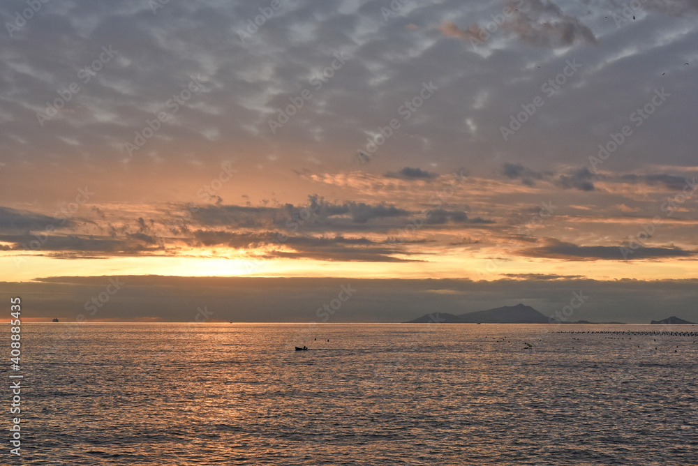 The island of Capri seen from Torre del Greco, a town in the province of Naples, Italy. The island of Capri seen from Torre del Greco, a town in the province of Naples, Italy.