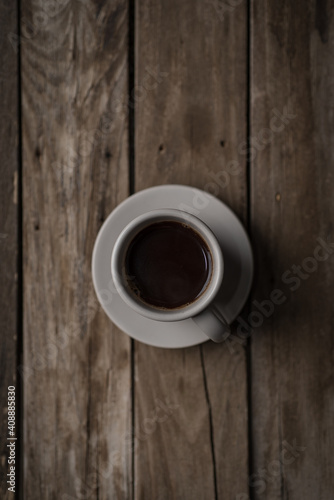 One cup of turkish coffee on wooden background