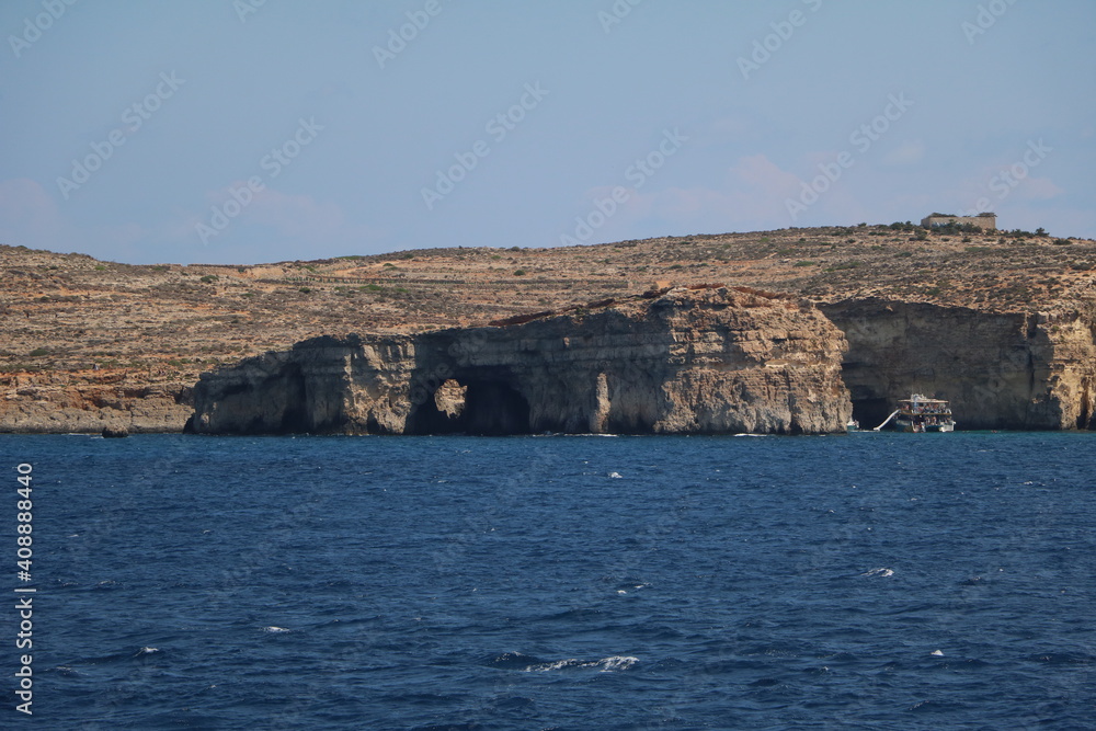 Blue Lagoon bay in front of Comino, Malta