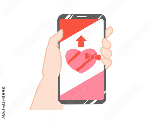 スマホ　バレンタインチョコを贈る　線無し