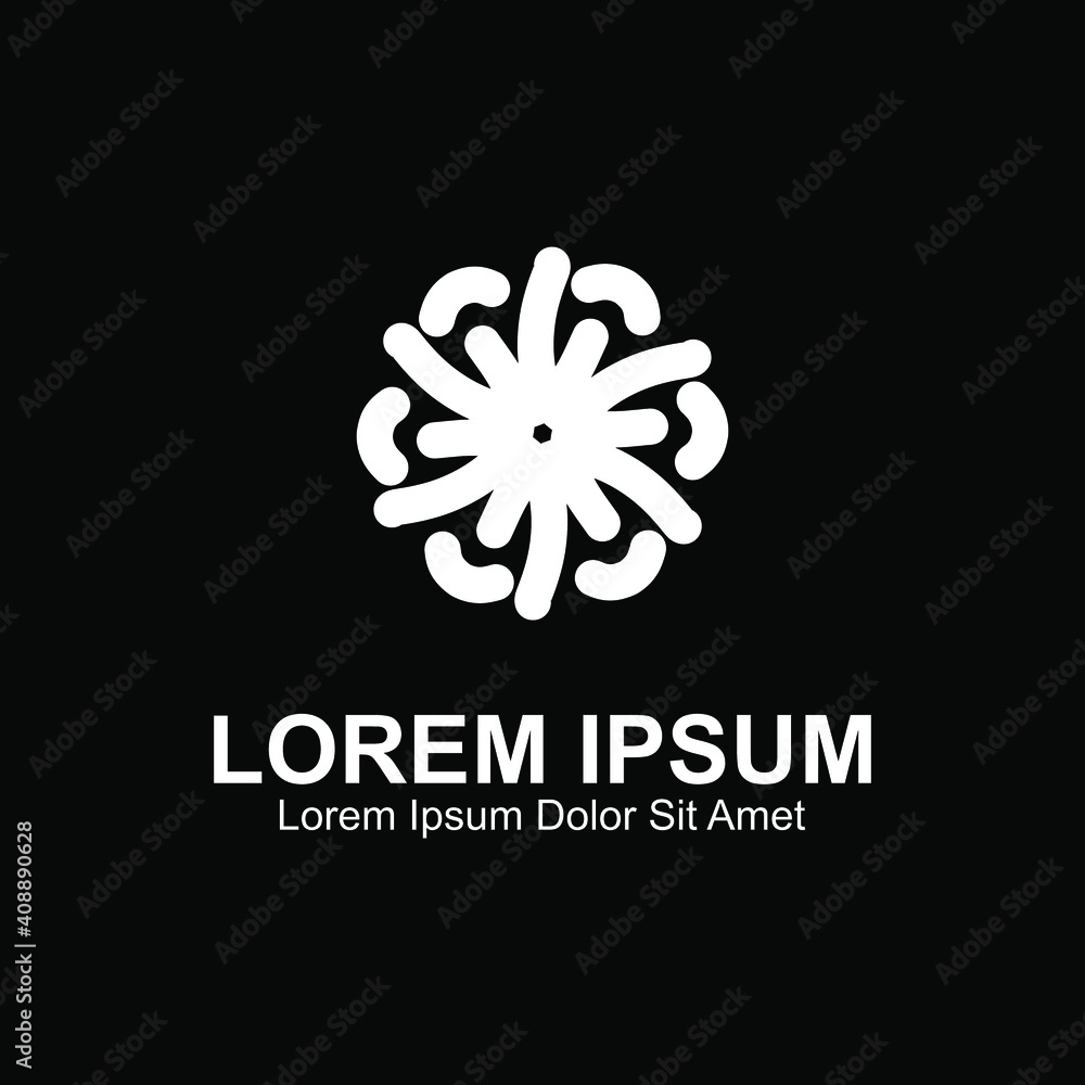 Flower abstract logo design