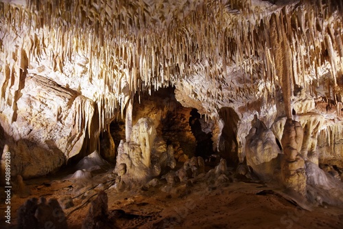 Obraz na płótnie Raj Cave, Undergrounds in Poland, dripstone form, Jaskinia Raj w salonie