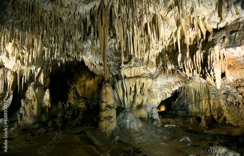 Obraz na płótnie Raj Cave, Undergrounds in Poland, dripstone form, Jaskinia Raj w salonie